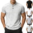 thumbnail image 1 of Workout Shirts Quick Dry Thick Distressed Washed T-Shirts for Men Compression Shirt Men Men's Solid Color Casual Button Short Sleeved Round Neck Shirts Gray Xs, 1 of 4
