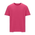 thumbnail image 1 of Workout Shirts for Men Athletic Running Gym Quick Dry Short Sleeve Performance Moisture Wicking Cotton T Shirt Big and Tall Size L-6XL Hot Pink, 1 of 4