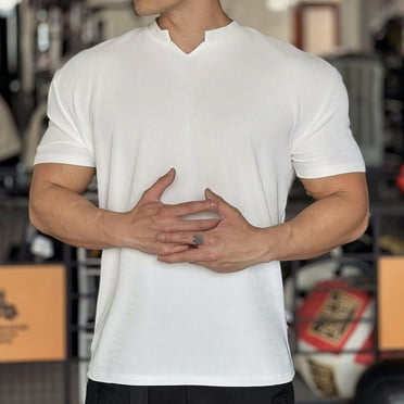 Workout Shirts for Men Fashion Short Sleeve Quick Dry T-Shirts Athletic Gym Active T Shirt T Shirts not Wrinkle