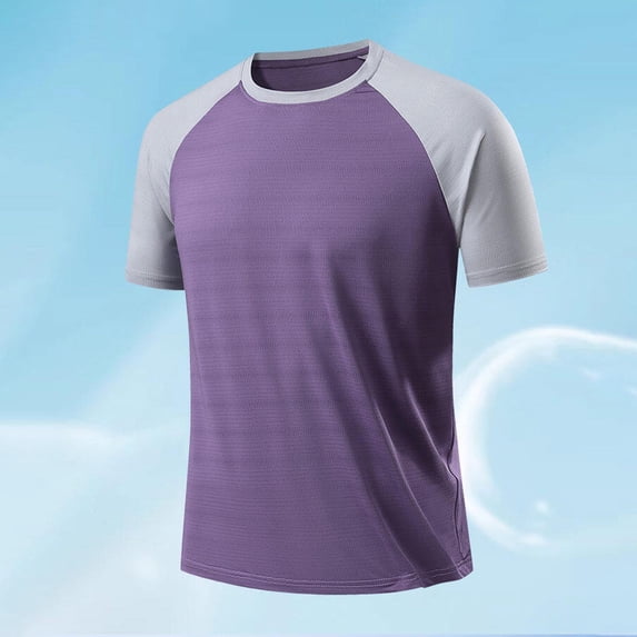 Workout Shirts for Men, Men's Training Shirts with Raglan Sleeve, Compression Fit Dry Fit Moisture Wicking Performance Shirts