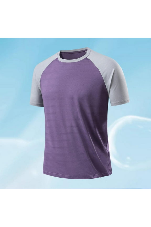Workout Shirts for Men, Men's Training Shirts with Raglan Sleeve, Compression Fit Dry Fit Moisture Wicking Performance Shirts