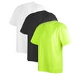 thumbnail image 1 of Workout Shirts for Men | Moisture Wicking Shirts, Perfect Fit + Breathable Build - 3PK Black/White/Safety Green CA5200 M, 1 of 2