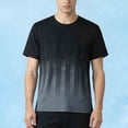thumbnail image 1 of Workout Shirts for Men Plus Size Cooling Performance T-Shirt Gradient Print Short Sleeve Moisture Wicking Breathable Athletic Tops Size M-5XL, 1 of 5