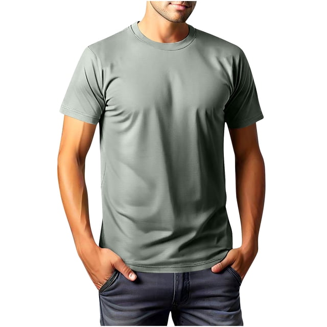 Workout Shirts for Men Short Sleeve Athletic Active Tops Quick Dry Crew Neck T Shirt for Running
