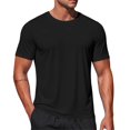 thumbnail image 1 of Workout Shirts for Men, Short Sleeve Athletic T-Shirt, Moisture Wicking Running Tee, Crew Neck Performance Gym Training Top Black S, 1 of 6