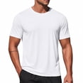 thumbnail image 1 of Workout Shirts for Men, Short Sleeve Athletic T-Shirt, Moisture Wicking Running Tee, Crew Neck Performance Gym Training Top White S, 1 of 4