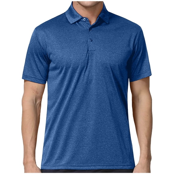 Workout Shirts for Men Solid Color Quick Dry Turndown Collar Short Sleeve Polos Moisture Wicking Gym Performance Shirt