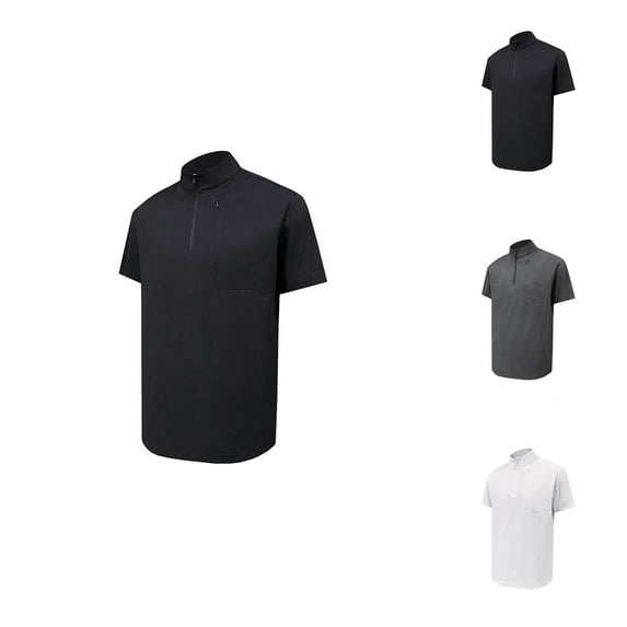 Workout Shirts for Men Summer Lightweight Breathable Short Sleeve Neck Quarter Zip Athletic Gym Shirts Mens Tees