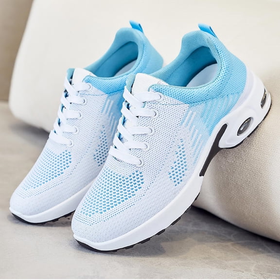 Workout Shoes,Womens Gym Shoes,Womens Sneakers Air Cushion Running Shoes Lightweight Tennis Walking Shoes Mesh Breathable Gym Work Fashion Sneakers Athletic Comfortable Casual,Blue,9