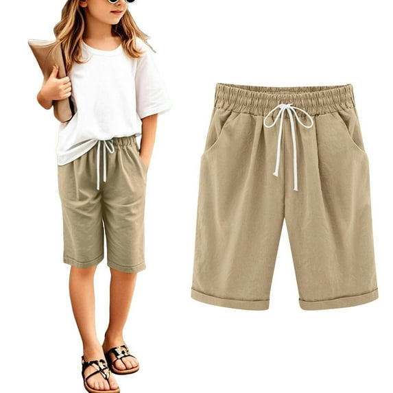 Workout Shorts for Girls 8-10 Girls Quick-Dry Sports Shorts Elastic Waistband Drawstring Built-in Liner Lightweight Athletic Running Soft Summer Clothes Size 18M-5T