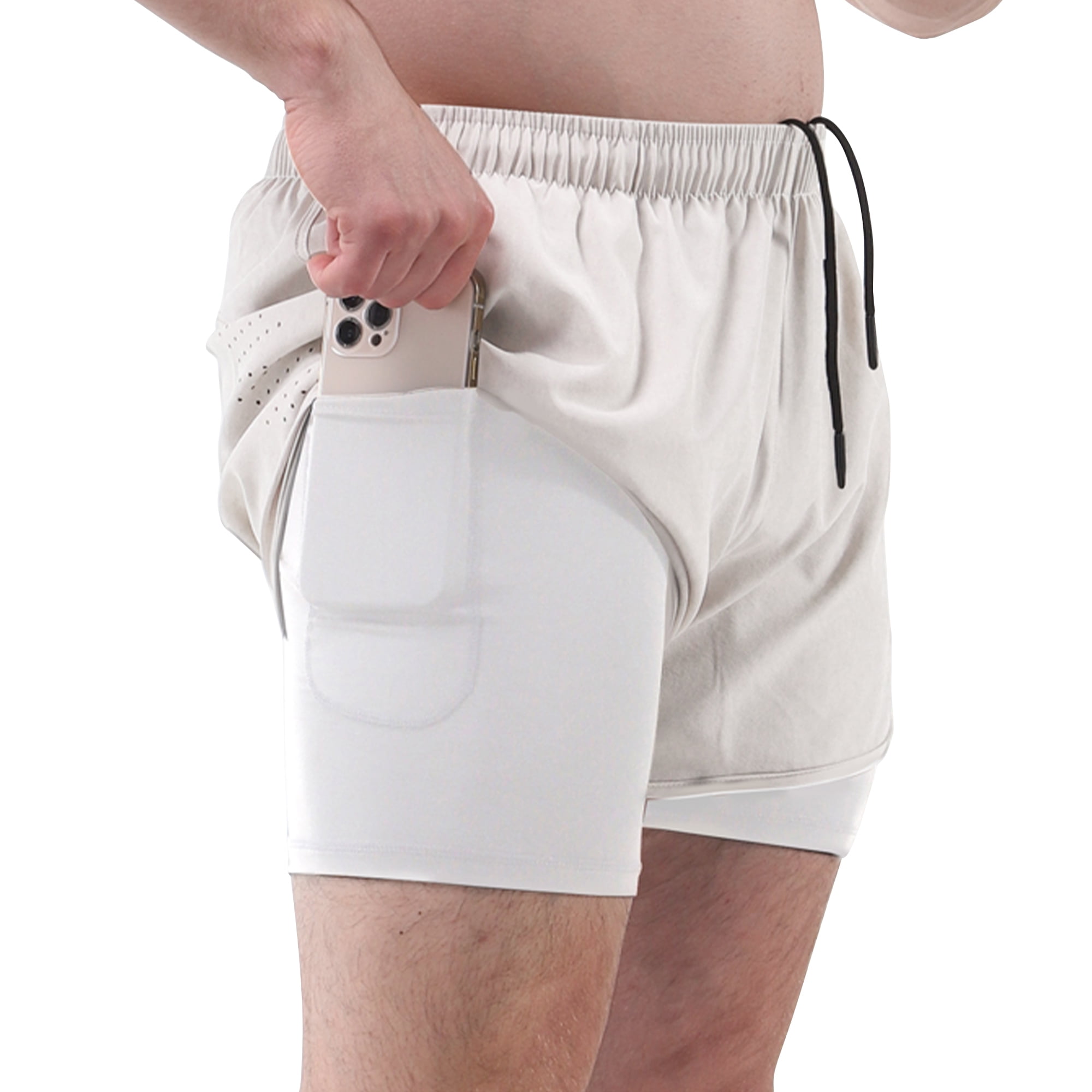 Workout Shorts with Liner for Men Running Jogging Tennis, Mens