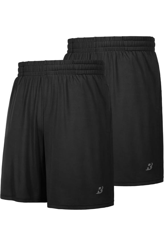 Workout Shorts Men Athletic Gym Running Basketball Shorts for Men 7 inch with Pocket for Fitness Sports 2pack