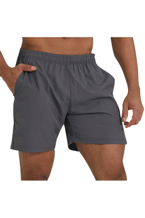 Workout Shorts Men Qiggri Men's Summer Casual Solid Color Pocket Outdoor Fitness Speed Dry Shorts Mens Shorts Athletic