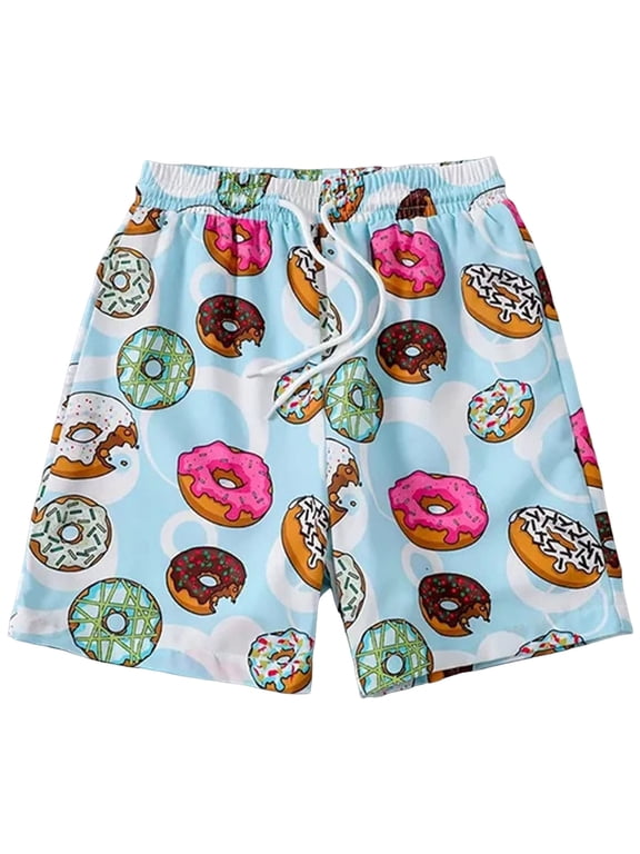 Workout Shorts Summer Ice Cream Boy Baseball Shorts Preppy Shorts, Kids Youth Ice Cream Drip Track Short Pants 2-14 Years