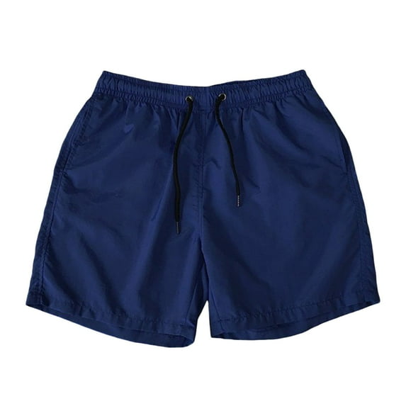 Workout Shorts Without Liner - 5" Drawstring, Quick-Dry, for Running, Sports, Gym, with Pockets, Running and Training Shorts (Navy, L)