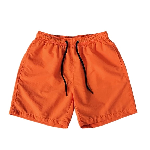 Workout Shorts Without Liner - 5" Drawstring, Quick-Dry, for Running, Sports, Gym, with Pockets, Running and Training Shorts (Orange, 5XL)
