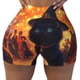 thumbnail image 1 of Workout Shorts Women, Halloween Witch Hat Black Cat Market Biker Shorts for Women Running Gym Spandex Shorts Tummy Control, 1 of 8