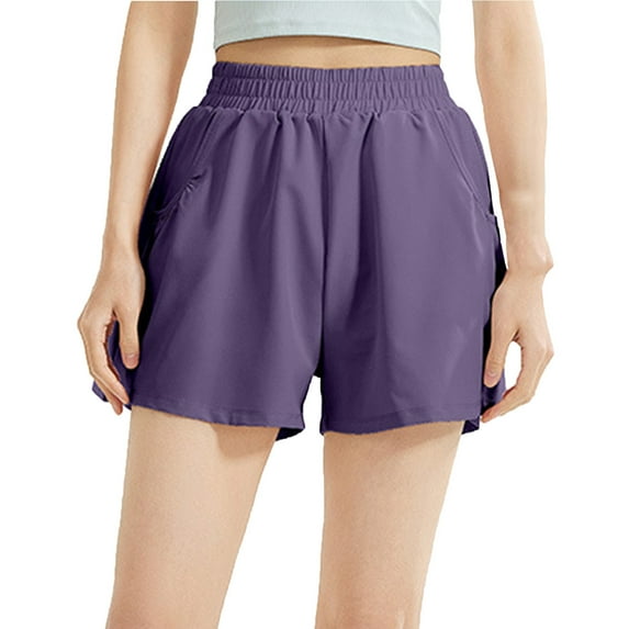 Workout Shorts Women Sevevn Women's Solid Color Sports Shorts Casual Running Outdoor Fitness Pants High Waist And Hip Lift Home Shorts
