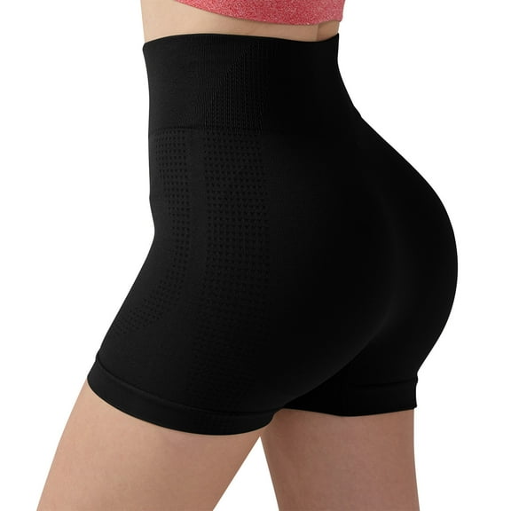 Workout Shorts Womens for Running Yoga Biker Gym High Waist Spandex Ribbed Seamless Athletic Leggings