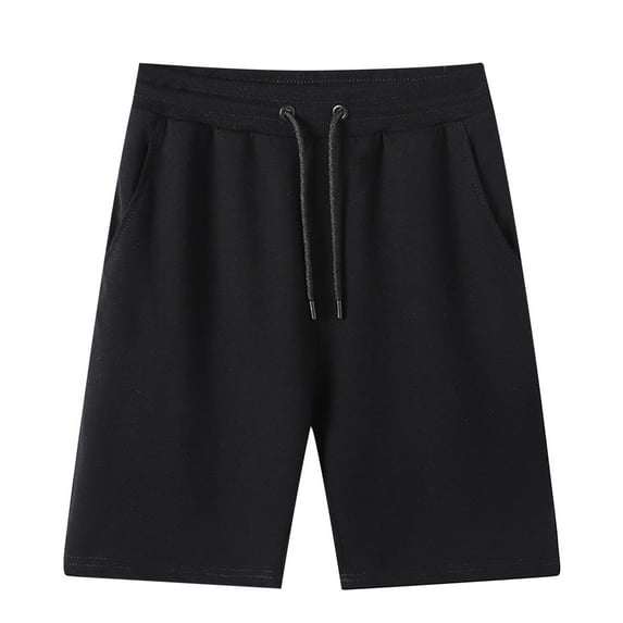 Workout Shorts for Men Men's Summer Shorts with Deep Pockets Loose Fitting Thin Breathable Pants Men Pants Black L
