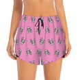 thumbnail image 1 of Workout Shorts for Women - Dog Boston Terrier pink cute 2 in 1 with Pocket Double Layer Shorts Elastic Athletic Gym Shorts, 1 of 7