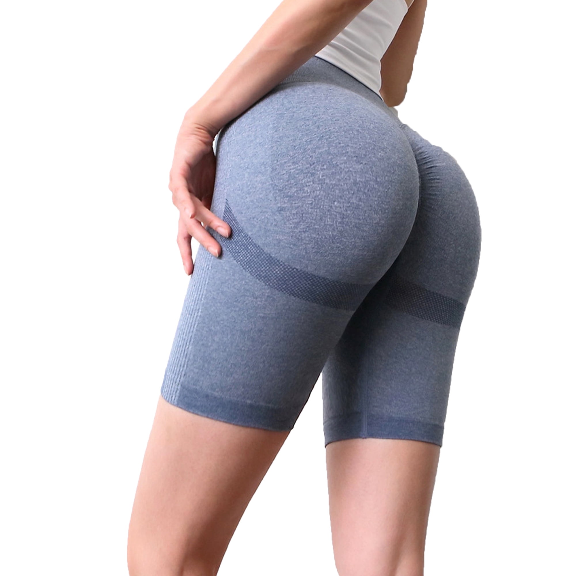 Workout Shorts for Women High-waist Running Fitness Sports Hip-lifting Yoga  Pants,Black-M 