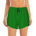 thumbnail image 1 of Workout Shorts for Women - dark-green 2 in 1 with Pocket Double Layer Shorts Elastic Athletic Gym Shorts, 1 of 7