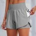 thumbnail image 1 of Workout Shorts for Womens Loose Quick Dry Elastic High Waisted Running Shorts with Built-In Liner Lightweight Summer Lounge Shorts with Pockets GY1 L, 1 of 5