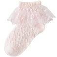 thumbnail image 1 of Workout Socks Girls Eyelet Flower Socks Ruffle Lace Ankle Dress Sock Socks Girls Ankle 7Y, 1 of 5