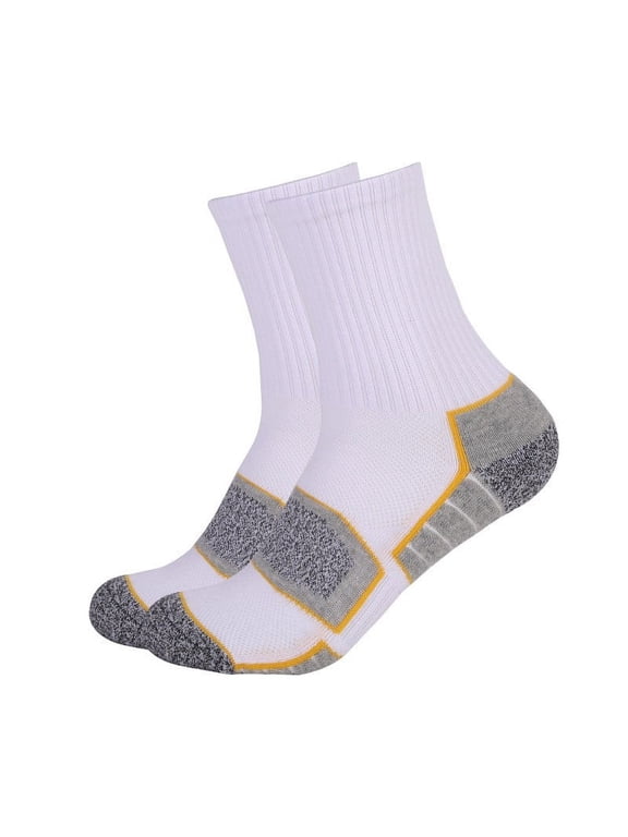 Workout Socks Women Men's Women's Athletic Socks Cycling Crew Socks Breathable Cushioned Workout Quarter Socks Socks Women White L