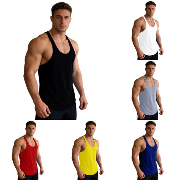 Workout Soft Gym Bodybuilding Stringer Tank Mens Tee