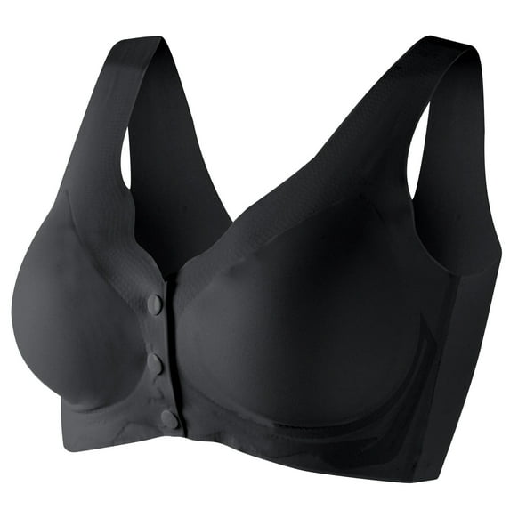 Workout Sports Bras for Women Padded Bra Feature V-Neck Longline Bra Style W-932 Black XL