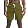 thumbnail image 1 of Workout Straight Shorts for Men Plus Size Drawstring Track Short Trousers Winter Solid Color Baggy Outdoor Sweat Short, 1 of 2