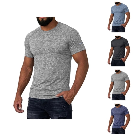 Workout T Shirts for Men 2026 Summer Casual Lightweight Breathable Slim Fit Short Sleeve Crewneck Athletic Running Gym Shirt