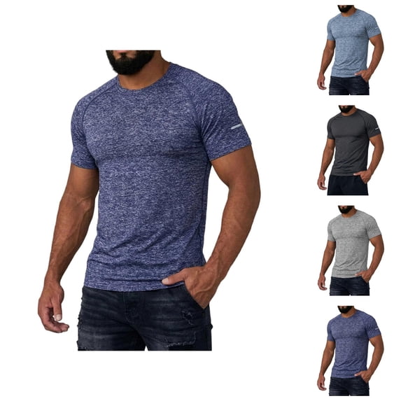 Workout T Shirts for Men 2026 Summer Casual Lightweight Breathable Slim Fit Short Sleeve Crewneck Athletic Running Gym Shirt