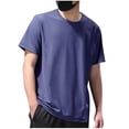 thumbnail image 1 of Workout T-Shirts for Men M-5X Plus Size Short Sleeve Crewneck Gym Tshirts Shirts Mens Solid Pullover Breathable Slim Running Tees Tops, 1 of 5