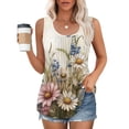 thumbnail image 1 of Workout Tank Top Quick Dry Gym Muscle Tees Women's Loose Casual Crew-Neck Pleated Print Fashion Multicolor Xxxxxl, 1 of 6