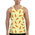 thumbnail image 1 of Workout Tank Tops Men, Carrot Khaki Pattern Quick Dry Sleeveless Shirt For Men, Muscle Shirts For Bodybuilding, 1 of 8