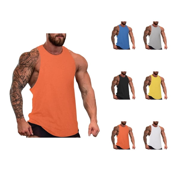 Workout Tank Tops Men Lightweight Breathable Casual Relaxed Fit Crewneck Muscle Sleeveless Shirt Athletic Running Gym Tanks