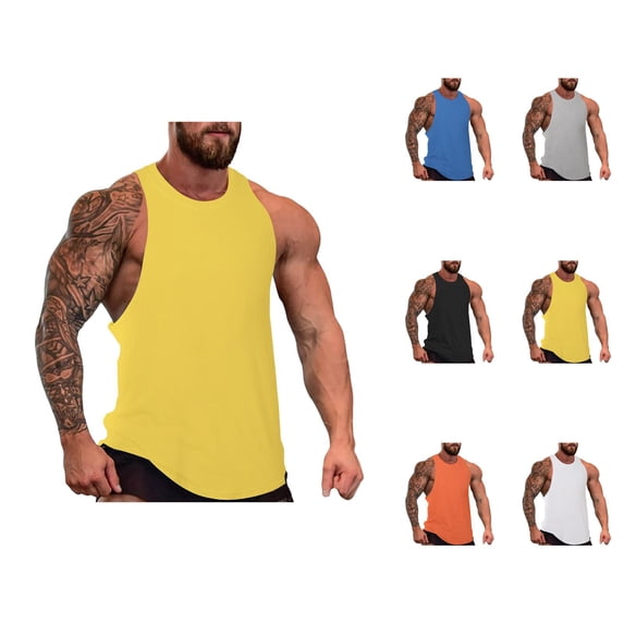 Workout Tank Tops Men Lightweight Breathable Casual Relaxed Fit Crewneck Muscle Sleeveless Shirt Athletic Running Gym Tanks