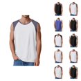 thumbnail image 1 of Workout Tank Tops Men Lightweight Breathable Color Block Relaxed Fit Crewneck Sleeveless Shirt Athletic Gym Tanks, 1 of 7