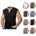 thumbnail image 1 of Workout Tank Tops Men Lightweight Breathable Henley Neck Sleeveless Shirt Casual Athletic Running Gym Tanks, 1 of 6