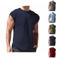 thumbnail image 1 of Workout Tank Tops Men Lightweight Breathable Relaxed Fit Crewneck Sleeveless Shirt Athletic Running Gym Tanks, 1 of 4
