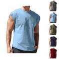 thumbnail image 1 of Workout Tank Tops Men Lightweight Breathable Relaxed Fit Crewneck Sleeveless Shirt Athletic Running Gym Tanks, 1 of 6