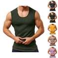 thumbnail image 1 of Workout Tank Tops Men Lightweight Breathable Ribbed Knit Slim Fit Scoop Neck Muscle Sleeveless Shirt Athletic Gym Tanks, 1 of 6