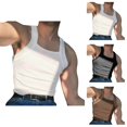 thumbnail image 1 of Workout Tank Tops Men Lightweight Breathable Ribbed Knit Square Neck Muscle Sleeveless Shirt Athletic Running Gym Tanks, 1 of 6