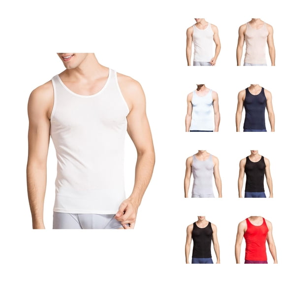 Workout Tank Tops Men Lightweight Breathable Silky Muscle Sleeveless Shirt Athletic Running Gym Tanks