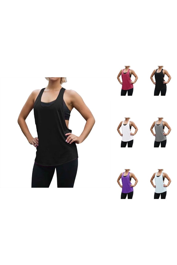 Workout Tank Tops Woman Large Armhole Loose Fit Scoop Neck T Back Sleeveless Shirt Athletic Running Gym Tanks