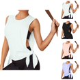 thumbnail image 1 of Workout Tank Tops Woman Lightweight Breathable Large Armhole Side Tie Crewneck Sleeveless Shirt Athletic Yoga Gym Tanks, 1 of 6