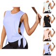 thumbnail image 1 of Workout Tank Tops Woman Lightweight Breathable Large Armhole Side Tie Crewneck Sleeveless Shirt Athletic Yoga Gym Tanks, 1 of 5